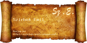 Szirbek Emil névjegykártya